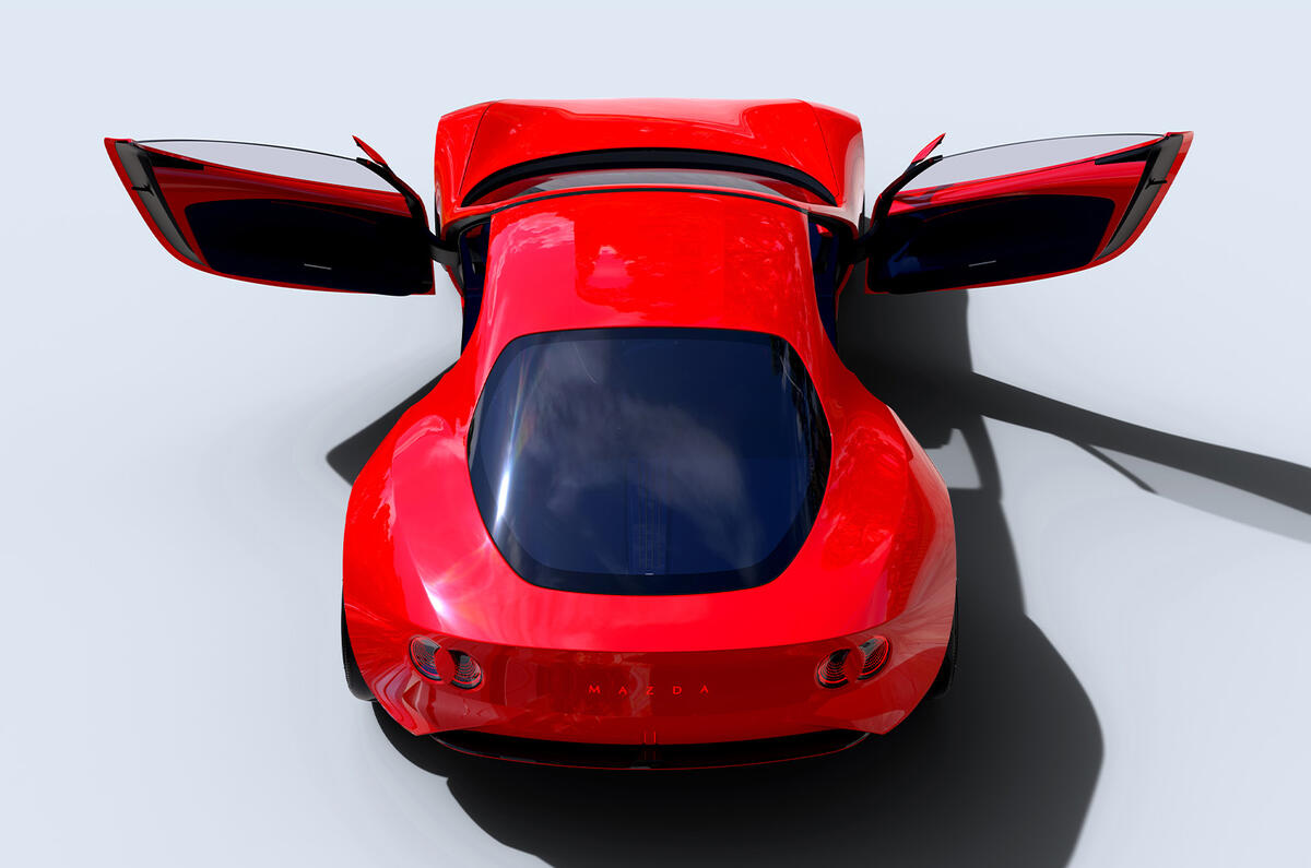 کانسپت اسپرت مزدا Iconic Sp با موتور روتاری تولید خواهد شد 60592 Mazda Iconic Concept Rear With Doors Open 60592 Mazda Iconic Concept Rear With Doors Open,کانسپت اسپرت مزدا Iconic Sp با موتور روتاری تولید خواهد شد,اتوکالا Autokala