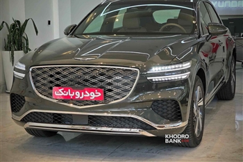 تصویر نمای ظاهری جنسیس GV70 از زاویه سه رخ جلو چپ