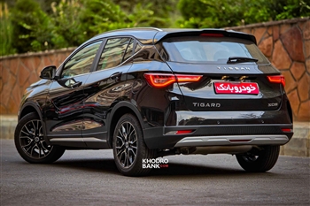 تصویر نمای خارجی خودرو تیسان S05 از زاویه سه رخ عقب چپ