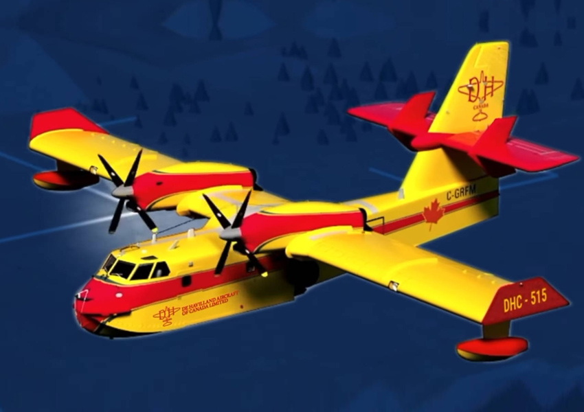 هواپیمای اطفای حریق DHC-515 با ظرفیت 700 هزار لیتر خنک کننده، یک آتش نشان همه کاره!