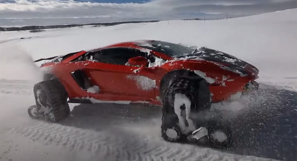 چگونه لامبورگینی آونتادور را به خودرو برف نورد تبدیل کنیم؟‌ + فیلم