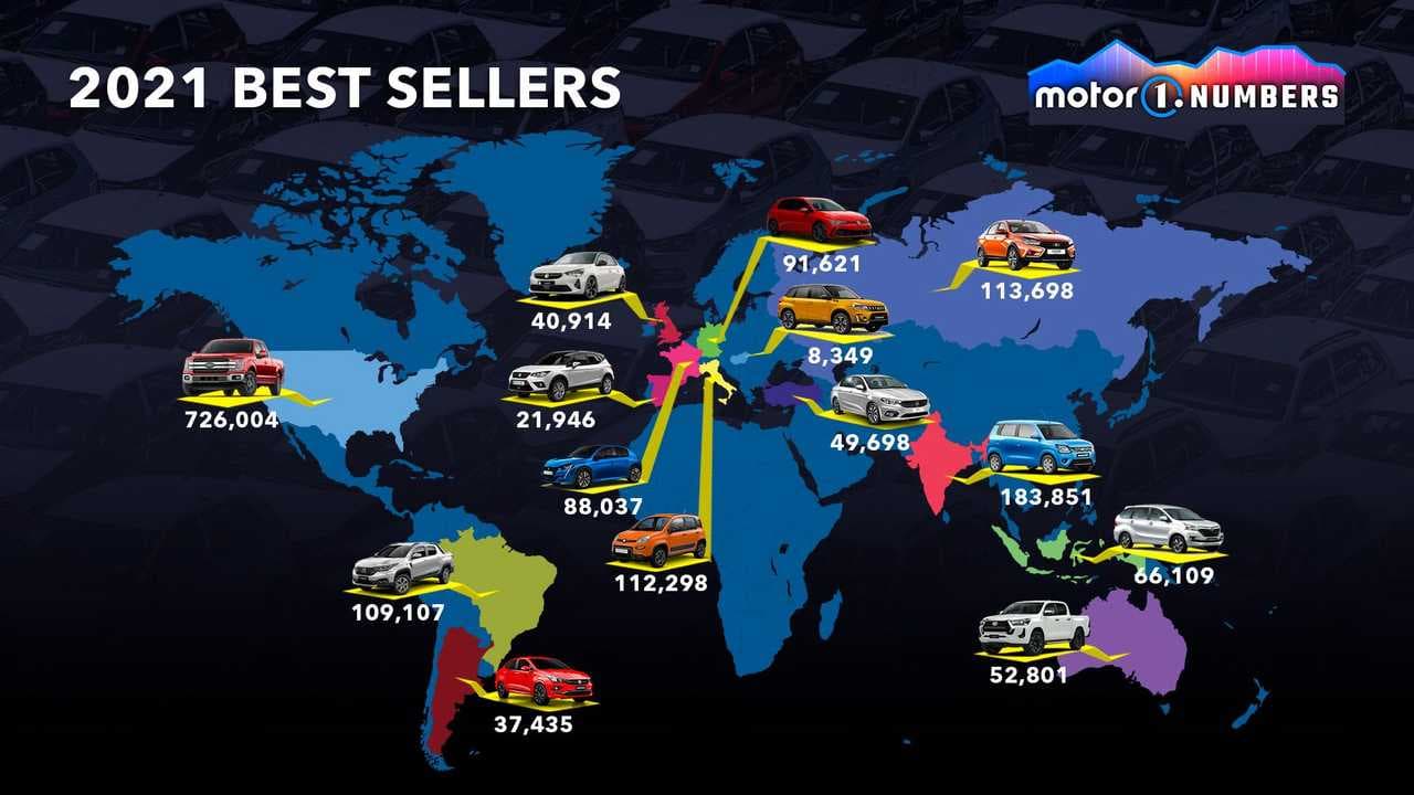 پرفروش‌ترین خودروهای جهان در سال ۲۰۲۱ در بازارهای مختلف + جدول