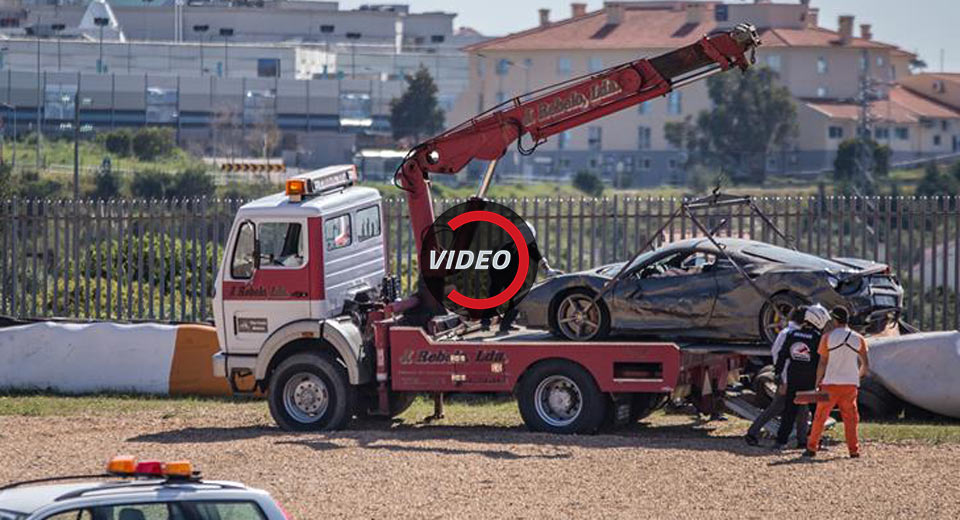 تصادف سنگین فراری 488 در پرتغال + فیلم