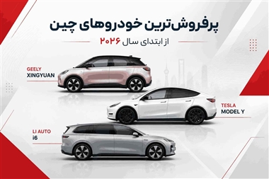 پرفروش‌ترین خودروهای چین در نیمه اول 2026؛ برقی‌ها صدر بازار را تسخیر کردند منبع سایت خودرو بانک