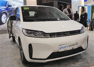 رونمایی از خودروهای برقی نبکا در نمایشگاه خودروی زاهدان 1403 منبع سایت خودرو بانک